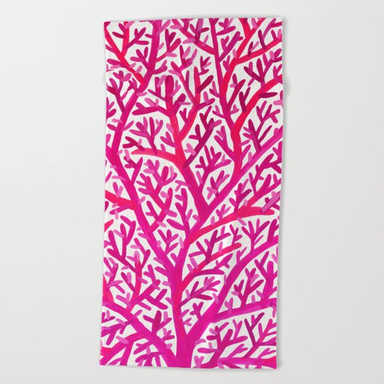 Fan Coral – Pink Ombré Beach Towel
