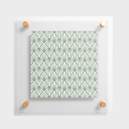 Art Deco Mint Green & White Abstract Pattern Floating Acrylic Print