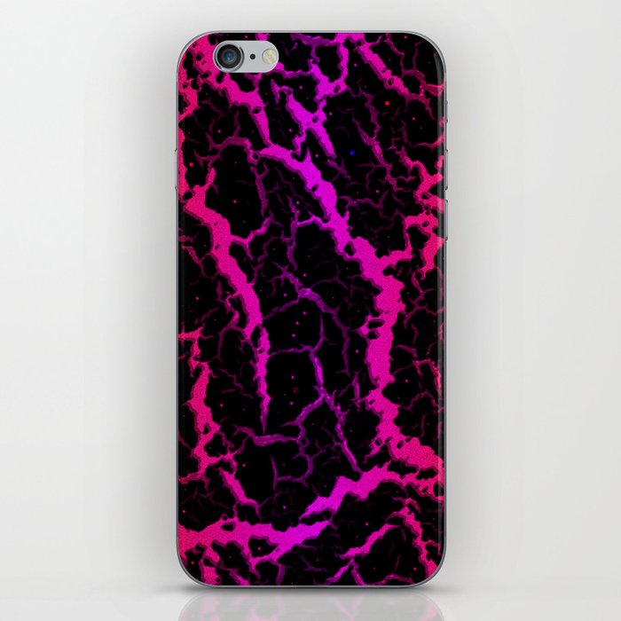 Cracked Space Lava - Red/Pink iPhone Skin