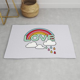 Rainbow Love Typography Rug
