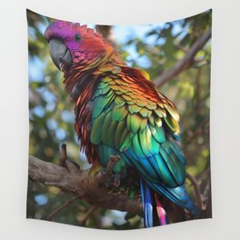 Chrome Parrot Wall Tapestry