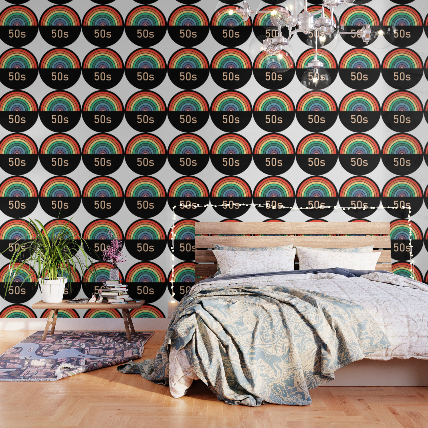 Retro Rainbow 50s Wallpaper By Yellowparty Society6