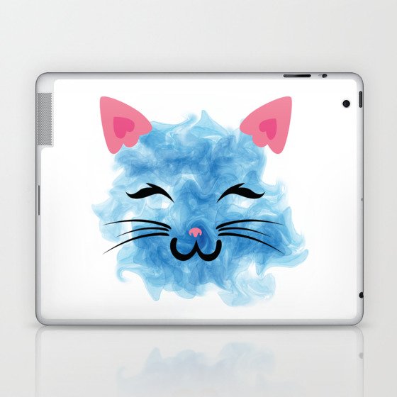 Cat blue Smoke Laptop & iPad Skin
