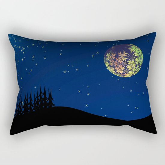 Fractal Moon Rectangular Pillow