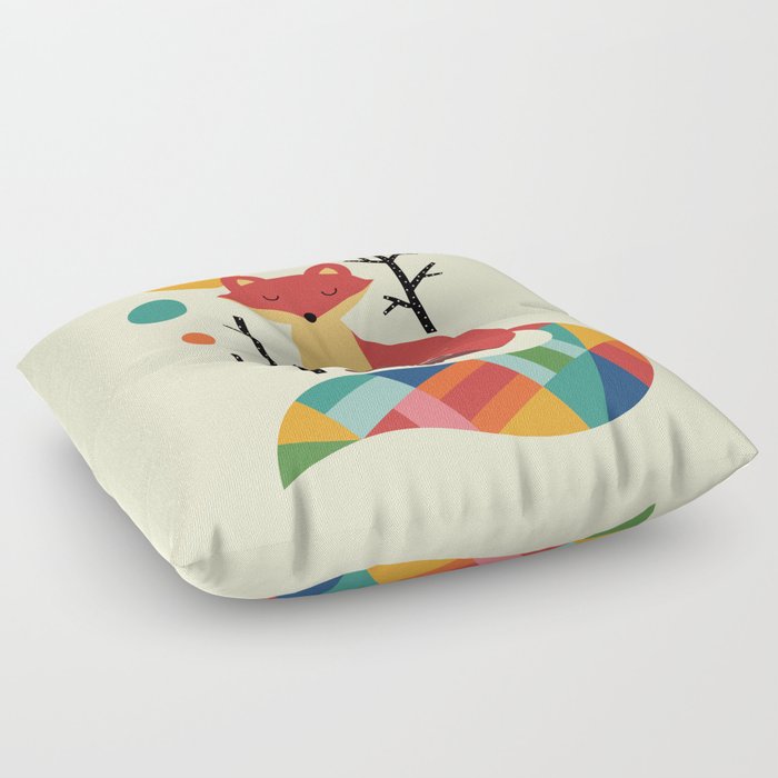 Rainbow Fox Floor Pillow