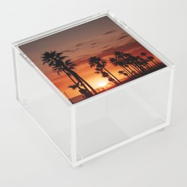 Beach with plam trees silhouette Acrylic Box