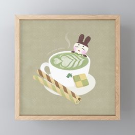 Matcha Latte Onsen Framed Mini Art Print
