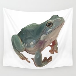 Happy Australian Green Tree Frog Wall Tapestry