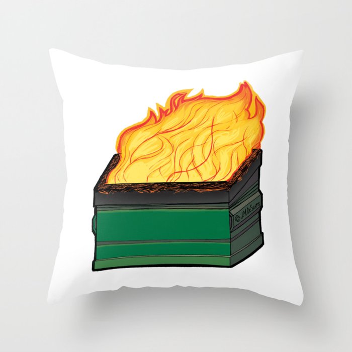 Dumpster Fire Throw Pillow