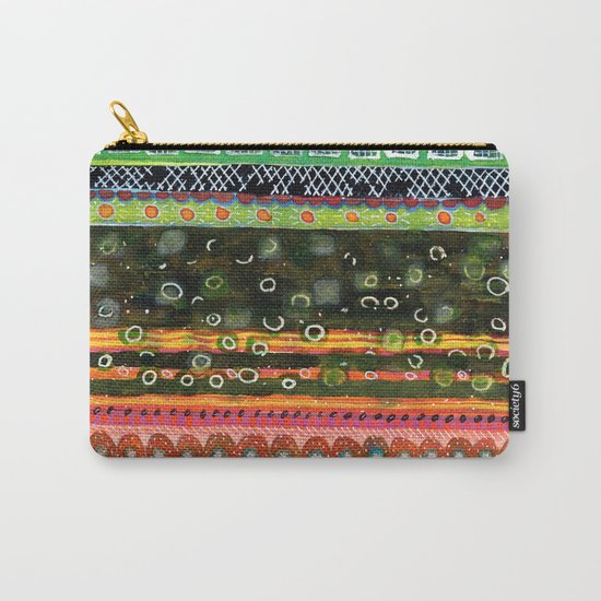Absorbed Rings with Vertical Stripes Pattern Carry-All Pouch