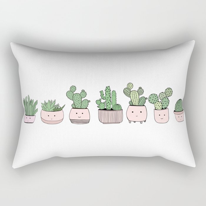 Happy succulent cactuses Rectangular Pillow