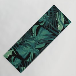 Tropical Jungle Night Leaves Pattern #1 #tropical #decor #art #society6 Yoga Mat