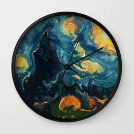 Liquid Starry Night Wall Clock