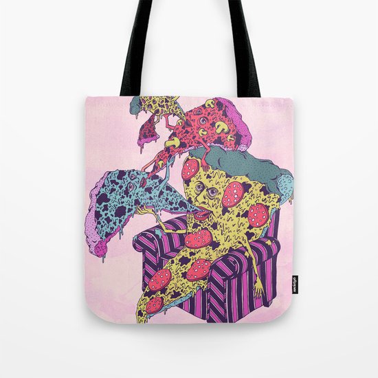 Pizza Eating Pizza - Pink Edition Tote Bag
