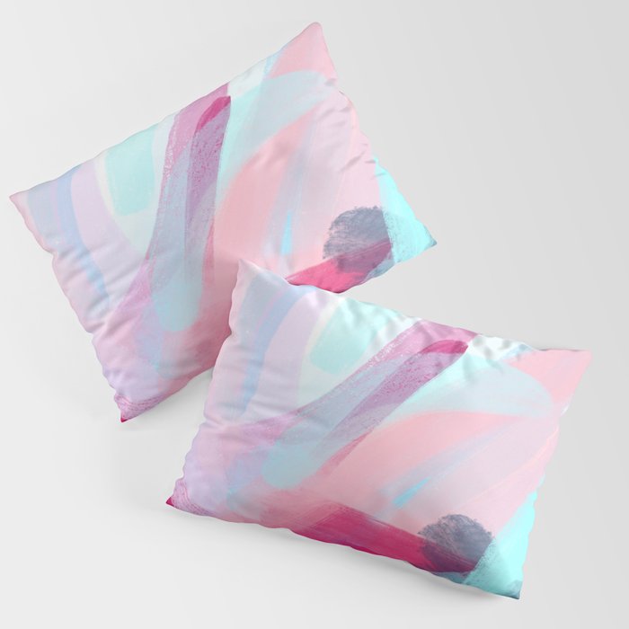 Pastel Abstract Brushstrokes Graphic Pillow Sham