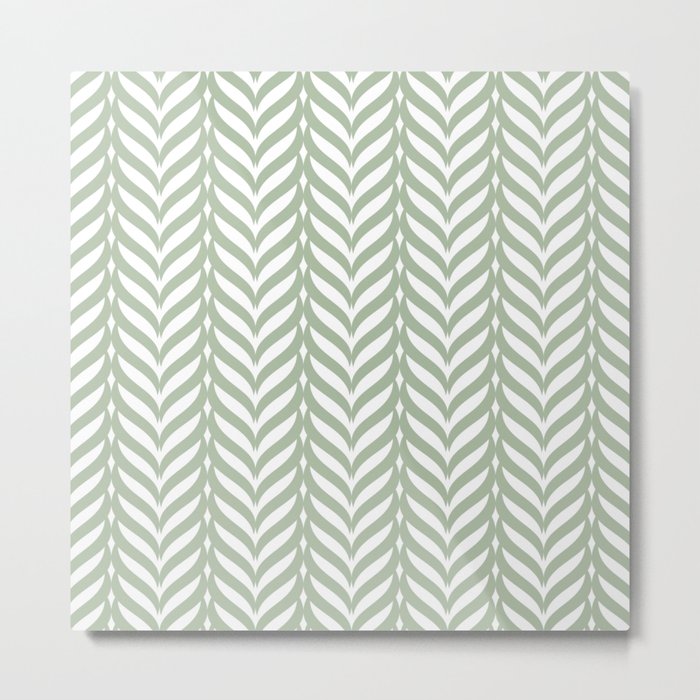 Green Woven Pattern Metal Print