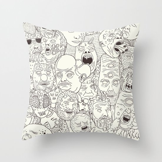 Faces of Math (no color edition) Throw Pillow