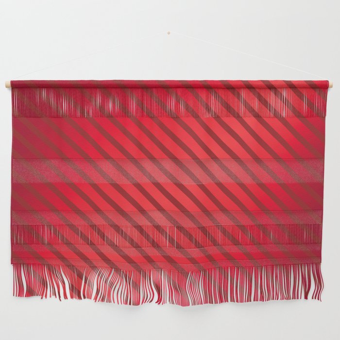 ABSTRACT CANDY STRIPE RED DIAGONAL LINE BACKGROUND. Wall Hanging