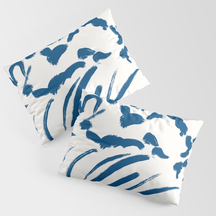 Big Wave Blue Abstract Pillow Sham