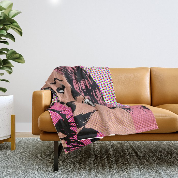 Doja Cat style pop art Throw Blanket