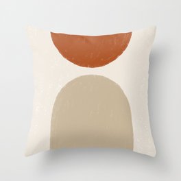 Minimalist Abstract Shapes (burnt orange/tan) Throw Pillow