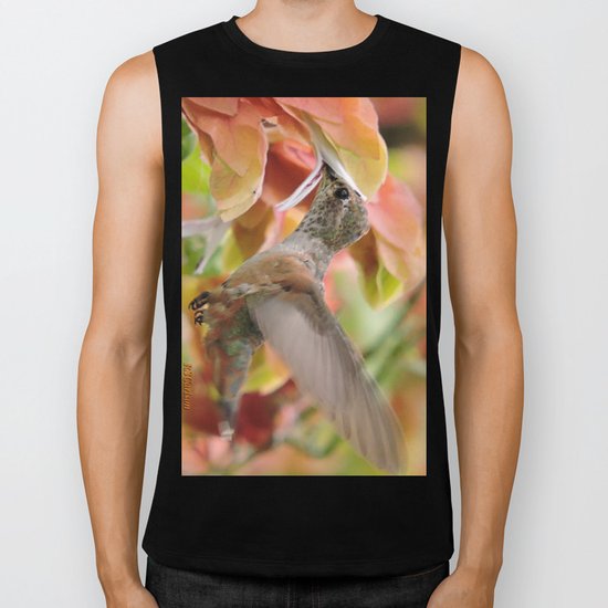 Little Ms. Hummingbird in for More Licks Biker Tank