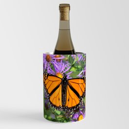Monarch Butterfly on Wild Asters (square) Wine Chiller