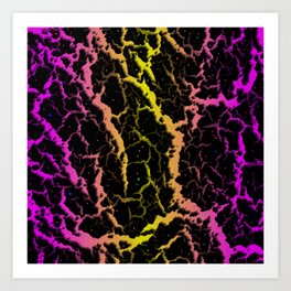 Cracked Space Lava - Pink/Yellow Art Print