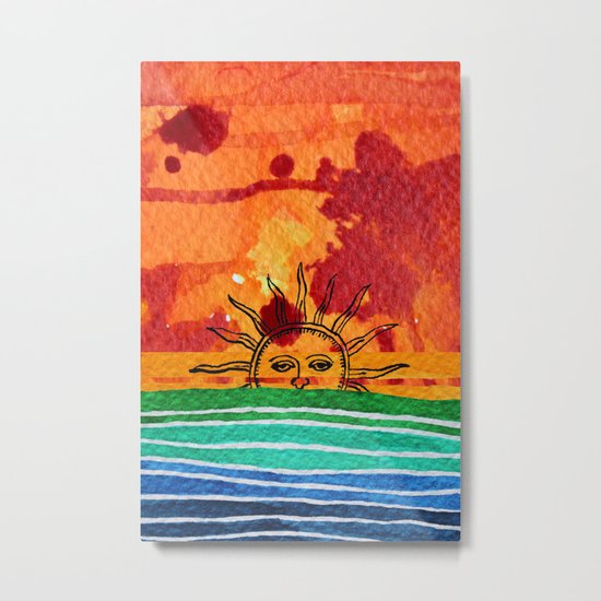 Sunset in planet Bizarro Metal Print