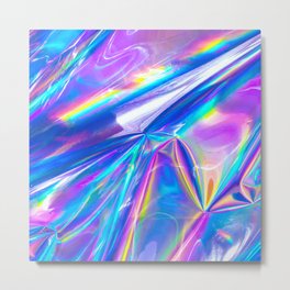 Just A Hologram Metal Print | Purple, Rainbow, Green, Iridescent, Pink, Pattern, Yellow, Abstract, Pop Art, Fairy 