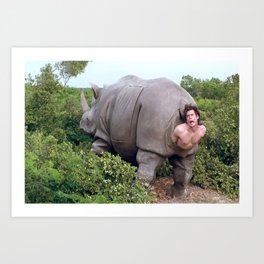 The rhino scene in Ace Ventura Art Print