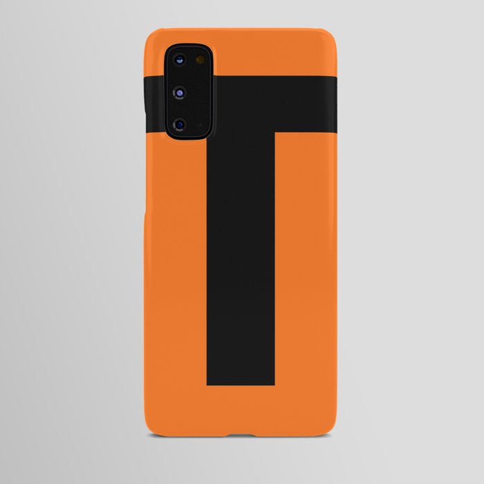 Letter T (Black & Orange) Android Case