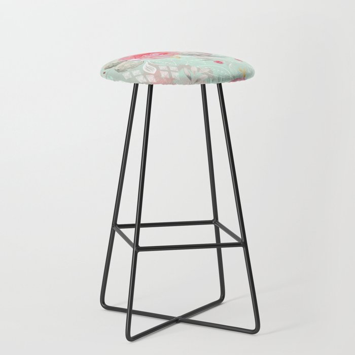 Abstract geometric spring Bar Stool by mmartabc | Society6