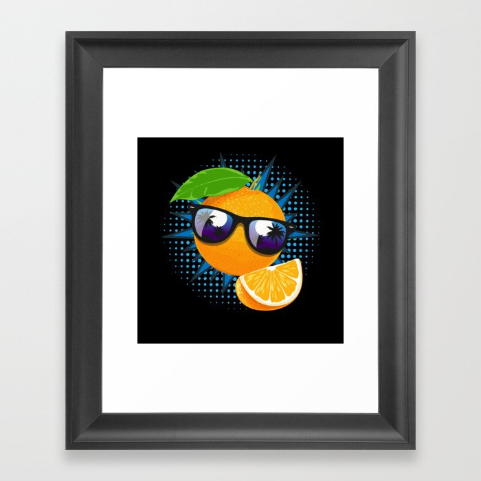 Orange Sunglasses Juice Fruit Framed Art Print
