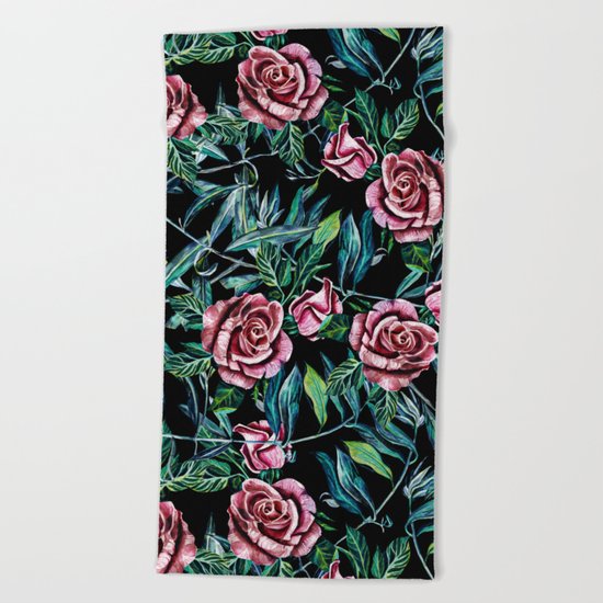 FLORAL PATTERN III Beach Towel