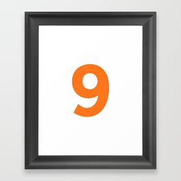 Number 9 (Orange & White) Framed Art Print
