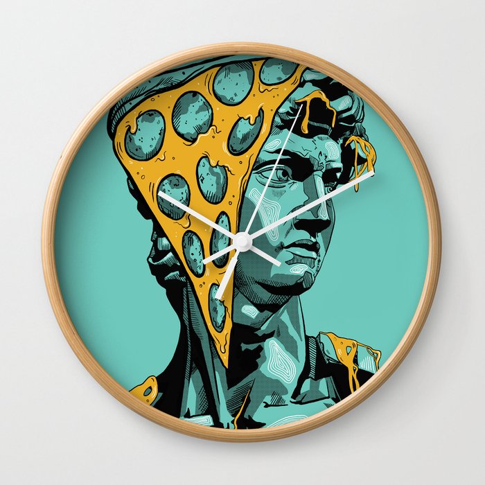 David and the Pizza Slice Wall Clock