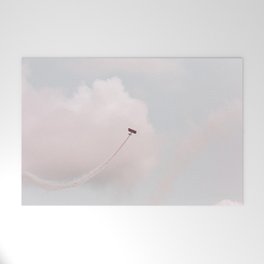 Vintage Airplane and Fluffy Clouds Welcome Mat