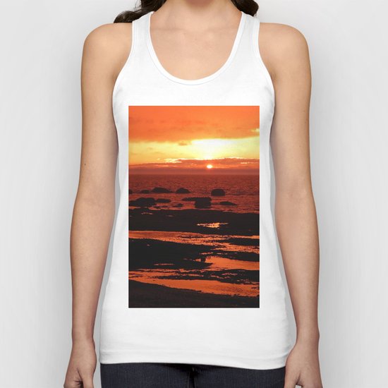 Sunset behind the Circle of Rocks Unisex Tank Top