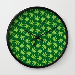 Pot Leaf Pattern Wall Clock