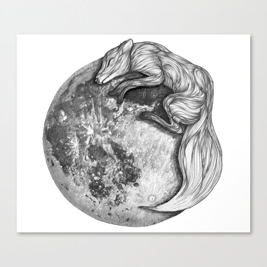 Moon Fox Canvas Print