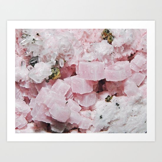 ROSE QUARTZ AND GOLD / GEOMETRIC ABSTRACT PATTERN AND TEXTURE Art Print