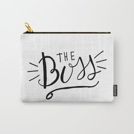 The Boss - black/white Hand lettering Carry-All Pouch
