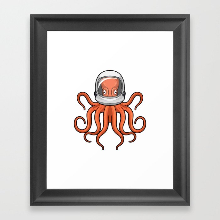 Octopus as Astronaut Framed Art Print