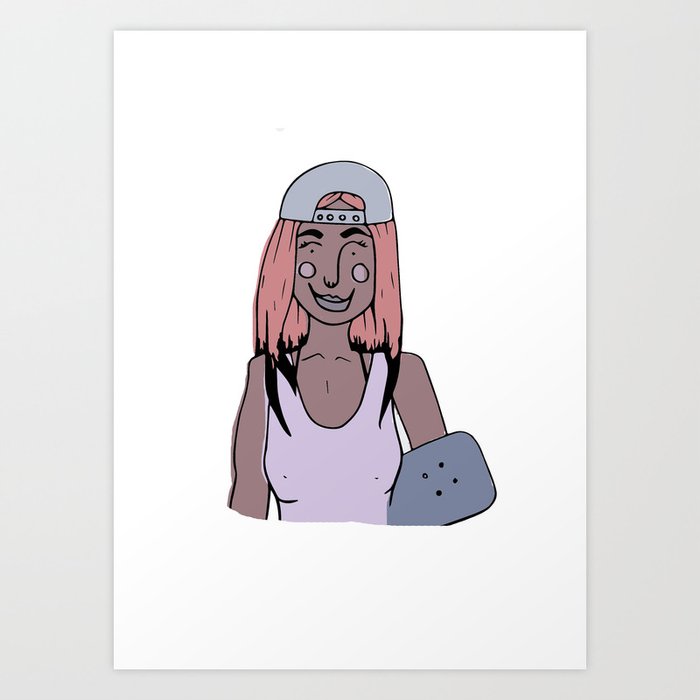 SKATER GIRL Art Print