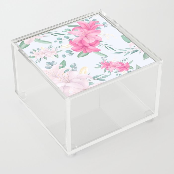 Pink Lillies Acrylic Box