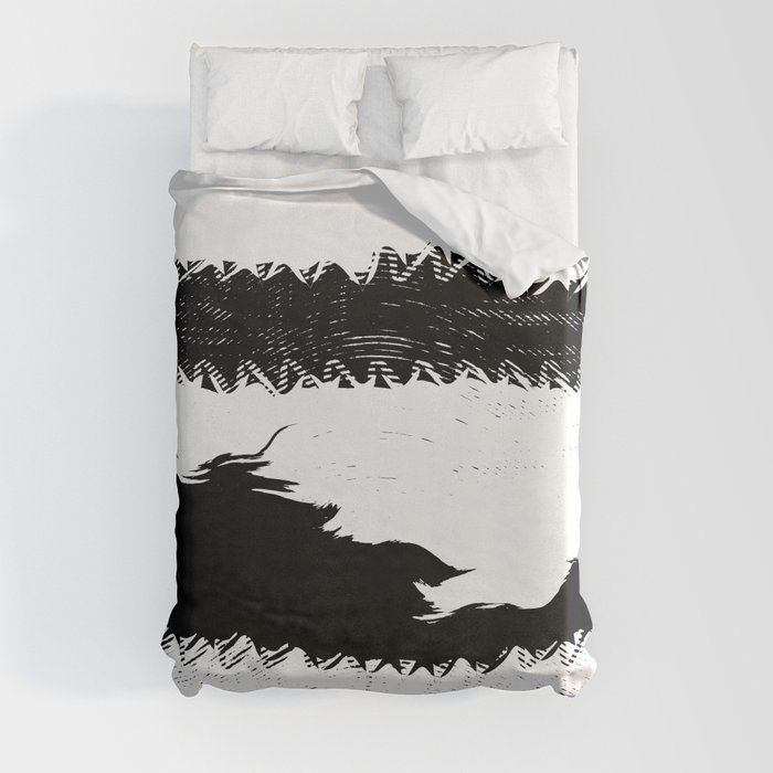 Abstract black and white stripes Duvet Cover