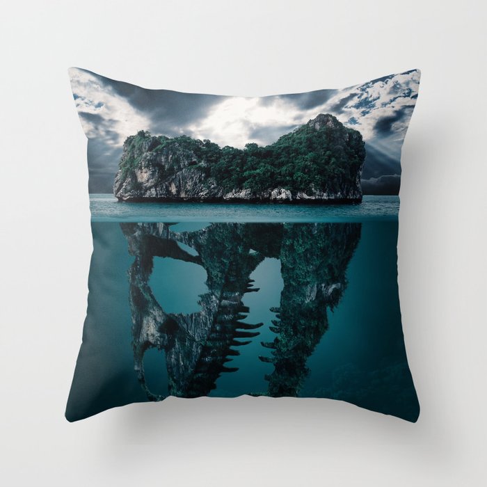 Abstract Fantasy Artistic Island Throw Pillow By Shirtsandgifts