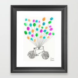 The balloon vendor's fancy cycle Framed Art Print