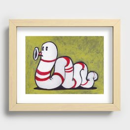 Early Worm - Worm on Green #2 Recessed Framed Print